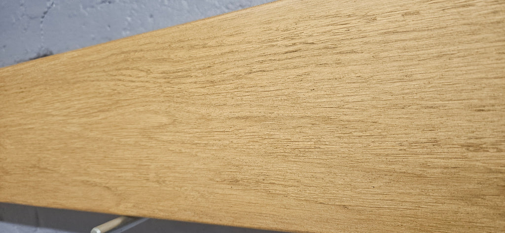 Contemporary oak beam fire mantel